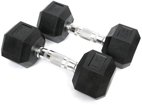BILDER - Coppia Manubri Palestra 7,5 Kg, Forma Esagonale e Impugnatura Antiscivolo, Set Pesi Palestra e per Allenamento a Casa per Tonificazione e Riscaldamento, Set Manubri Resistenti e Salvaspazio