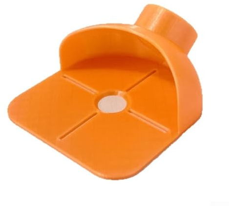 Effektive Bohrstaubsammelbox, entworfen, um Staub zu sammeln, während es als Bohranleitung dient (orange)