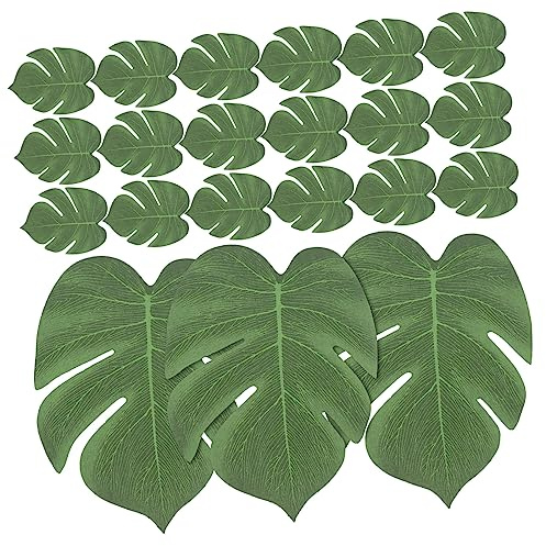 Gatuida 60 Pezzi Foglie Artificiali Monstera Decorazione Resistente al Sbiadimento per Festa Luau