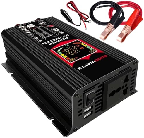 Convertidor Inversor Coche 6000 W 12 V A 110 V 220 V Convertidor Fuente Alimentación Onda Sinusoidal Modificada Adaptador Y Transformador Voltaje Inversor para Coche(12V to 220V)