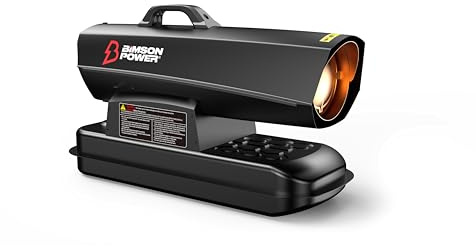 Bimson Power 20kW Diesel Space Heater, 70,000 BTU Kerosene Industrial Heater, Portable Electric Blow Heater Alternative for Garage, Workshop, Shed, Greenhouse, Adjustable Thermostat, 3 Year Warranty