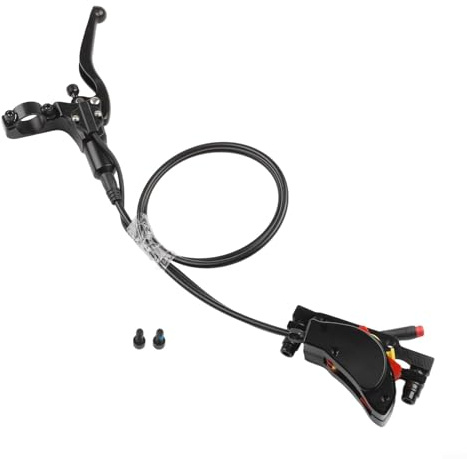 Yuanpgky Ensemble de freins électriques pour vélo électrique et scooter pliants, freins à disque hydrauliques à double piston avec câble étanche à 2 broches, pour aluminium CNC, plaquettes en métal