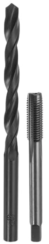 QUARKZMAN Set Di Maschiature E Punta Da Trapano, 1 Pezzo 5/16-24 UNF Maschio A Filetto Diritto E 1 Pezzo Punta Da Trapano A Spirale 6.9mm, Kit Utensili HSS-6542 Con Rivestimento Nero