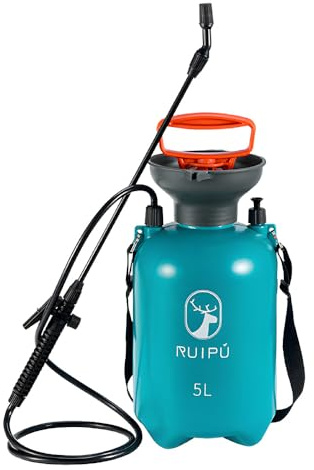 Pulvérisateur de jardin portable avec valve de déverrouillage, lance de pulvérisation rotative, sangle d'épaule réglable pour pelouse, cour, mauvaises herbes, pesticides, herbicides arrosage et