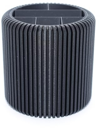 Generisch „Verticalis“ Design Stiftehalter – Moderner Schreibtisch-Organizer mit Lamellen-Struktur – Schwarz, 5 Fächer – Minimalistischer Köcher für Stifte, Pinsel & Büroaccessoires