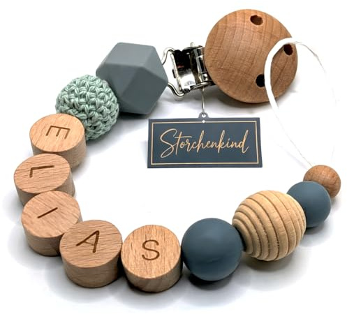 Storchenkind - Individuell gestaltetes Babygeschenk personalisiertes baby geschenk mit Namen für Mädchen oder Junge Baby Geschenk personalisiert zur Geburt & Taufe mehrere Modelle (grün)