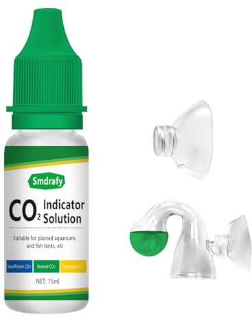 Smdrafy 15ml Kit de Acuario de CO2, Prueba de CO2 para Acuario, Kit de Monitor de CO2, Comprobador de Gotas de CO2 de Vidrio, Detección Precisa, Solución de Comprobador de Caída de CO2