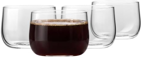 KROSNO Vasos para espresso, juego de 4, 80 ml, colección Coffee Moments – Cristal sin plomo – Vasos elegantes para espresso y ristretto, aptos para lavavajillas