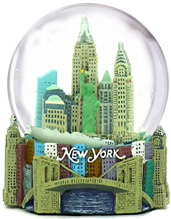 Mini New York City Schneekugel NYC Skyline in Dieser Souvenirfigur mit Freiheitsstatue, 6,3 cm hoch (45 mm)