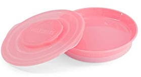 Twistshake-Platte | Babyteller mit luftdichtem Deckel | BPA-freier Baby-Entwöhnungsteller | Essenstrainingsteller | Lernteller für Kinder | 6m+ Baby-Futterteller | Neugeborenen-Essentials | Rosa