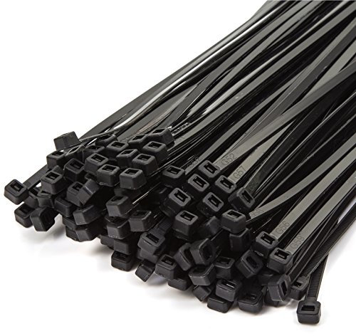 100x Strong Quality Black Cable Ties 160mm x 2.5mm- Heavy Duty Heat & Cold Resistant Zip Ties