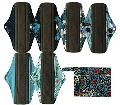 MUMBABY Lot de 1 Mini Sac humide + chiffon en bambou 6 25,4 cm Coupe menstruelle Anthracite Chiffon Bambou Mama/de/réutilisables Serviettes hygiéniques (paon)