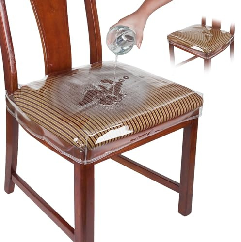 Plastic Chair Covers, Seat Protectors, Vinyl, Fits 16-18 Inch, 2 Pack Set