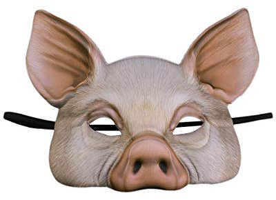 YeahiBaby Halbes Gesicht Tiermaske Schwein Maske für Party Festival Halloween Maskerade Phantasie Ball Cosplay (Pink)