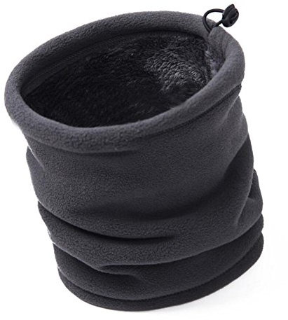 Dicker Fleece-Halswärmer für den Winter, Thermo-Halstuch, für Fußball, Radfahren, Ski, Schlauch-Gesichtsmaske - Grau - Large