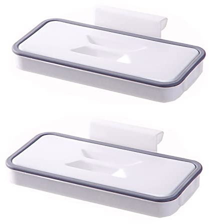 JZK 2 x Plastic hanging organizer trash bag holder with lid basket hanging trash for home and kitchen