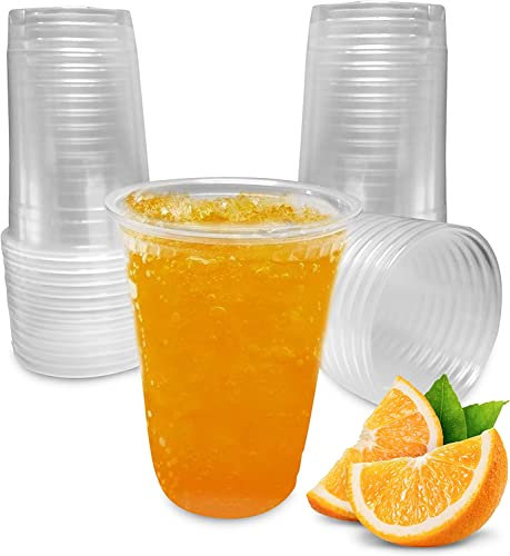 100 Vasos de Plastico Transparentes y Reutilizables de 300 ML(250 + 50 ML) Uso en Fiestas, Oficina o Camping - Ecológico sin BPA. Ideal para Cañas y cumpleaños