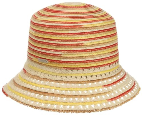 Seeberger Revola Bucket Strohhut Sommerhut Sonnenhut Gartenhut Strandhut Fischerhut Damen - Sommer Frühling-Sommer - One Size rot