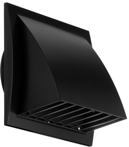 150mm Anthracite Grille De Ventilation En Plastique ABS - Grill D'aération avec Clapet Anti-retour et Protection contre les Intempéries