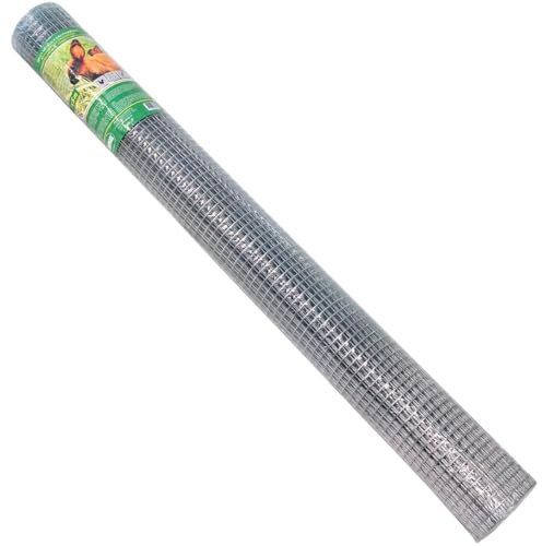 Amig - Malla Metálica Plastificada Cuadrada - Fabricado en Acero Plastificado - Medidas: 1 m x 5 m - Ideal para Aplicaciones Avícolas, Agrícolas, Jardinería y Construcción
