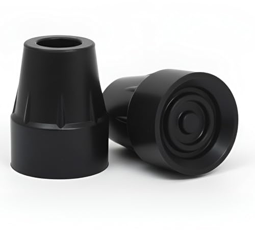 Doppelpack Ersatz Gummifüße ⌀19-21mm für Gehhilfen wie Krücken, Gehstöcke, Gehfrei, etc., rutschfest durch echtem Gummi mit eingegossener Metallscheibe [20mm]