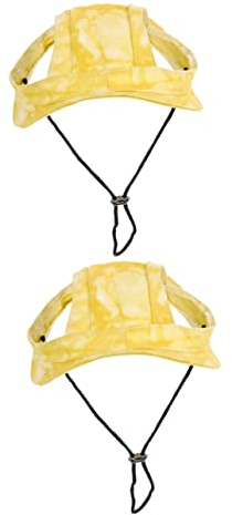 Ipetboom 2stücke Hundemütze Mit Verstellbarem Kinnriemen Sonnensicherer Hundehut Für Kleine Und Mittlere Hunde Süße Baseballkappe Mit Ohrlöchern Für Outdoor-aktivitäten Im Sommer