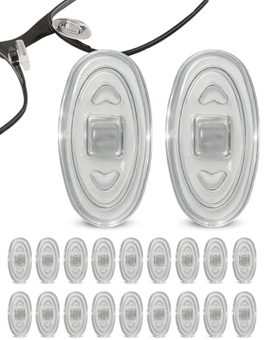 SPORTS WORLD VISION Premium Grade Oval Shaped Glasses Nose Pads | Push-in Silicone Nose Pads for Spectacles 15.5 mm/0.5'' | 10 Pairs Nose Pads for Glasses, Sunglasses & Reading Glasses Repair kit
