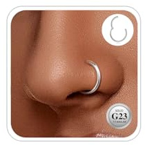 ESHIONER G23 Titan allergivänlig näsring guld silver svart septum helix brosk snäcka gångjärn segmentringar läppringar piercing smycken 14 g 16 g tjocklek 6 mm/8 mm/10 mm/12 mm näsring 1 styck,