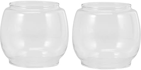 2 Stück Glas Öllampenschirm für Petroleumlampen, Transparent, Vintage | Ersatz für Alte oder Defekte Abdeckung, Glaslampenabdeckung im Retro Look, für Öl und Kerosinlampen