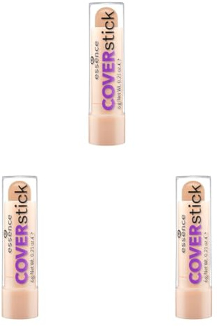 essence COVERstick, Concealer, Abdeckstift, Nr. 30 Matt Honey, nude, für Mischhaut, für unreine Haut, farbkorrigierend, mattierend, matt, vegan, ölfrei, ohne Parfüm (6g) (Packung mit 3)