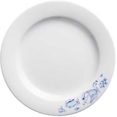 KAHLA Ahoi Marie Brunch-Teller 23 cm Fischschwarm | Frühstücksteller aus Porzellan im maritimen Stil | )