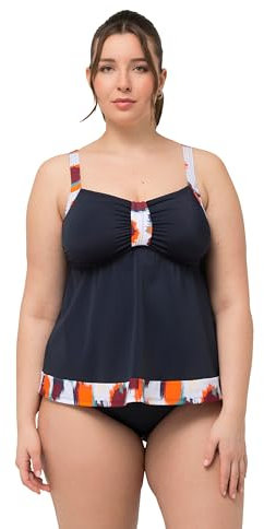 Ulla Popken Tankini Aria à Taches 826485 Maillot de Bain Une pièce, Noir, 52 Femmes