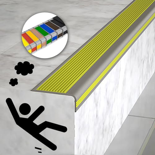 Innenbereich PVC wasserfest Feuerfest Treppen Kantenschutz-Formleiste,Außen Treppenkantenprofil,flexible Gummistufen Eckenschutz,rutschfeste dekoration kantenprofil,Selbstklebend Kantenschutzprofil. (