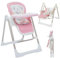 Baby Vivo Trona de Bebe 3in1 Hamaca para Niños ajustable en altura con reposapiés - Trona para bebé Trona combinada Silla mecedora Respaldo ajustable Bandeja desmontable - Lulu en Rosa