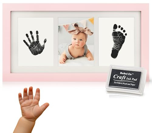 Bubzi Co Bellissimo kit per impronte di mani e cornici per foto per neonati e ragazzi (Ballet Pink)