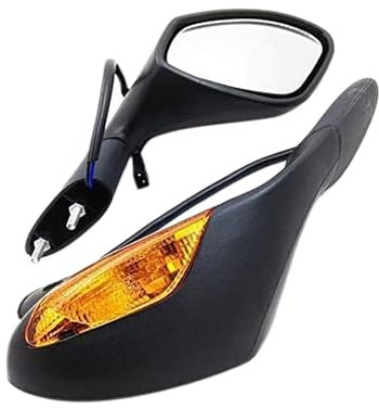 REOKIP Lenkerendenspiegel 2 Stück Motorrad-Rückspiegel Blinker Seitenspiegelreflektor Für Aprilia RSV 1000 2004–2008 Motorrad Rückspiegel