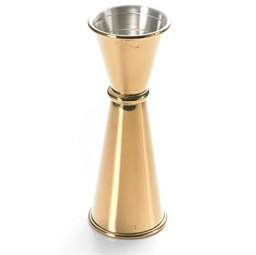 CHFYIJYHM Jigger de Estilo japonés, Jigger de cóctel Doble de Acero Inoxidable, for dispensación eficiente de cócteles, Apariencia Brillante, fácil Limpieza(Gold 1oz 2oz)