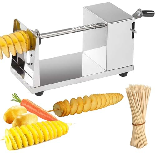 Affettatrice a spirale per patate, in acciaio inox, a spirale, per patate, patate, cetrioli o carote
