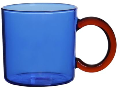 PRETYZOOM Vaso de Vidrio para Beber 250ml, Azul, para Uso Doméstico