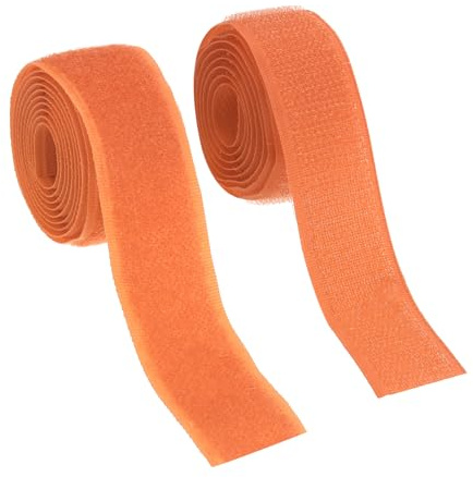 YELARXI Sew on Hook and Loop Tape, 1 Inch Width Non-Adhesive Back Nylon Sewing Fastener Strips Interlocking Fabric Tape 1 Yards Fit for Clothing Crafts Sewing DIY Project - (Orange)