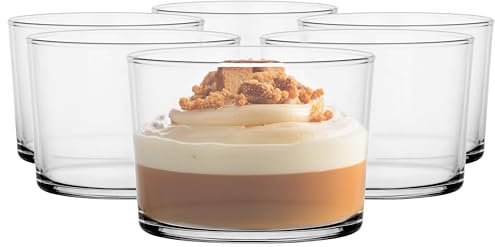 Glasmark KROSNO 1992 Juego De 6 Tazas De Postre En Vidrio Transparente Vasos De Postre Aptos Para Lavavajillas 170 ml