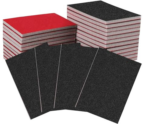 Zyluniy Spugne Abrasive, 27 Pezzi Blocchi Abrasivi Manuali Grana 180-3000, Lavabili e Riutilizzabili,per Legno, Metallo, Vernice, Riparazione Carrozzeria Auto,Pulizia Delle Pareti
