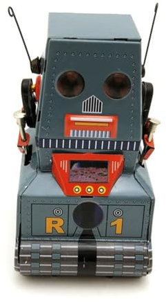 AYUNJIE Tank Robot Tin Toy Nostalgic MS371 Wind Up Toy Photography Props Vintage Kids Gift for Boys Girls Parent-Child Interaction