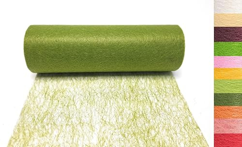 s.dekoda Tischband 20m x 23cm Vlies Tischläufer Vliesband Tischvlies Dekovlies Olivgrün