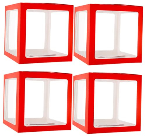 Vaguelly 4pezzi Scatole Per Palloncini Blocchi Quadrati Per Matrimoni Compleanni Feste Shower Per Decorazioni Da Te Riporre Addobbi Montare e Impilare Facilmente