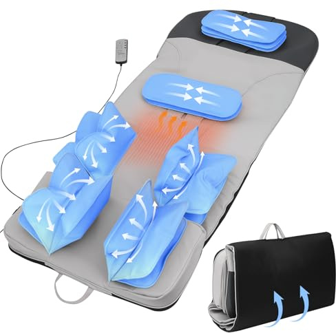 Dmzosmd Full Body Massage Mat, 3D Body Stretching and Waist Traction, Back Heating, Airbag Stretching, 3 Modes and 3 Intensities, Portable Foldable Massage Mat for Relaxation and Fatigue Relief