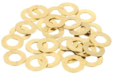 QUARKZMAN 38 Stück Messing Unterlegscheiben M8 8mm Innendurchmesser | Kupfer Unterlegscheiben Dichtungsscheiben Sortiment, 16mm Außendurchmesser, 0 8mm Dicke, Für Maschinenreparatur