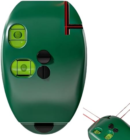 90 Degree Infrared Line Level,2 Lines Vertical Horizontal Right Angle Measuring Tool,90 Degree Electronic Red Light Scale,Red Light Level Self-leveling Parallel Line for Construction Portable,Green