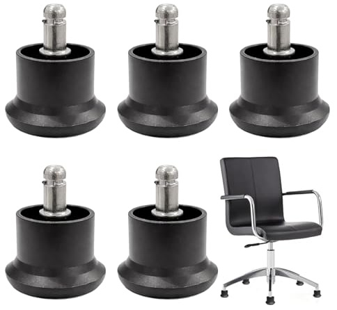 5 Pcs 2 Inch Desk Chair No Wheels,With Soft Rubber Bottom,Bell Glides Replacement,Office Chair No Wheels,Used To Convert Swivel Chairs Castors Replacement Furniture Floor Gliders - Black