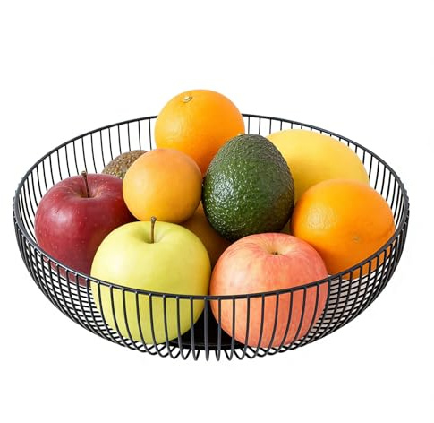 para la encimera de la cocina - Organizador de cocina para el almacenamiento - Cuenco de malla de alambre de metal | Para cocina en casa, aperitivos, golosinas, dulces, bandeja para servir